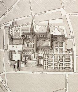 North View of the Benedictine Abbey of St. Germain-des-Pres, Paris, as it Existed in the 17th Century, from 